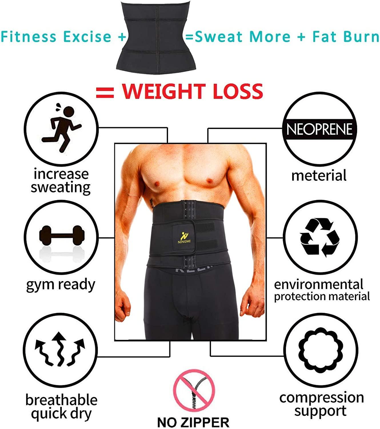 NINGMI Sauna Waist Trainer for Women - Workout Sweat Waist Trimmer Womens  Corset Waste Belly Belt Tummy Stomach Wrap Gym, Black, Medium : :  Sports & Outdoors