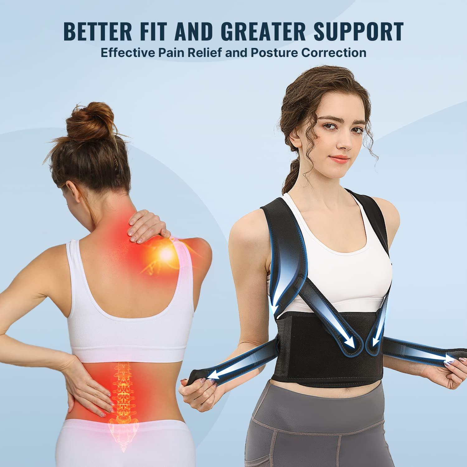 Fit Geno Black Back Brace and Posture Corrector For Women And Men