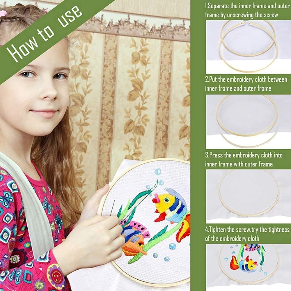Caydo 7 Pieces 7 Sizes Embroidery Hoops Set 4 inch to 12 inch