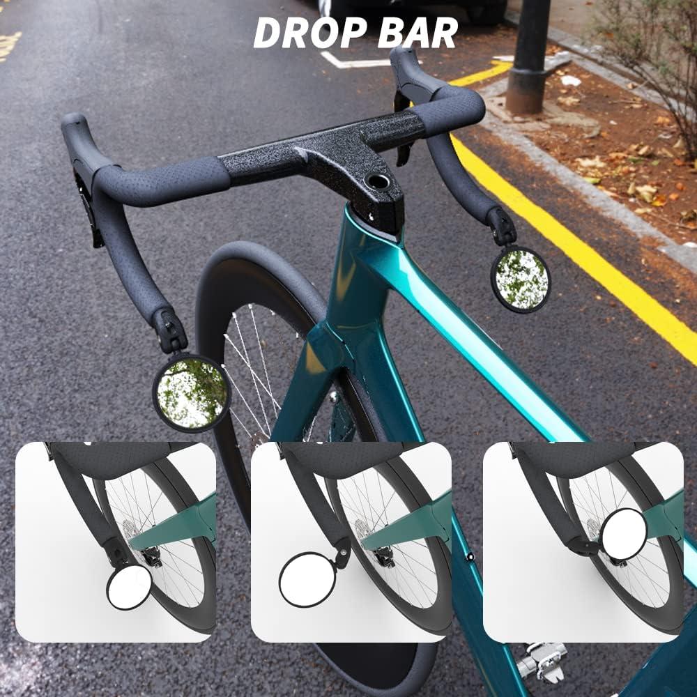 BriskMore 2PCS Bike Mirrors,Bike Bar End Mirror, HD Glass Convex