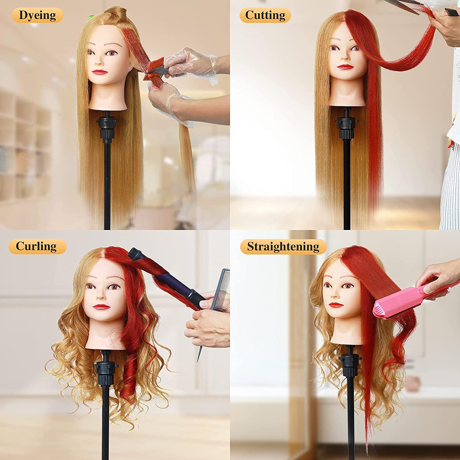 24'' Human Hair Mannequin Dummy Head for Braiding Hair Styling