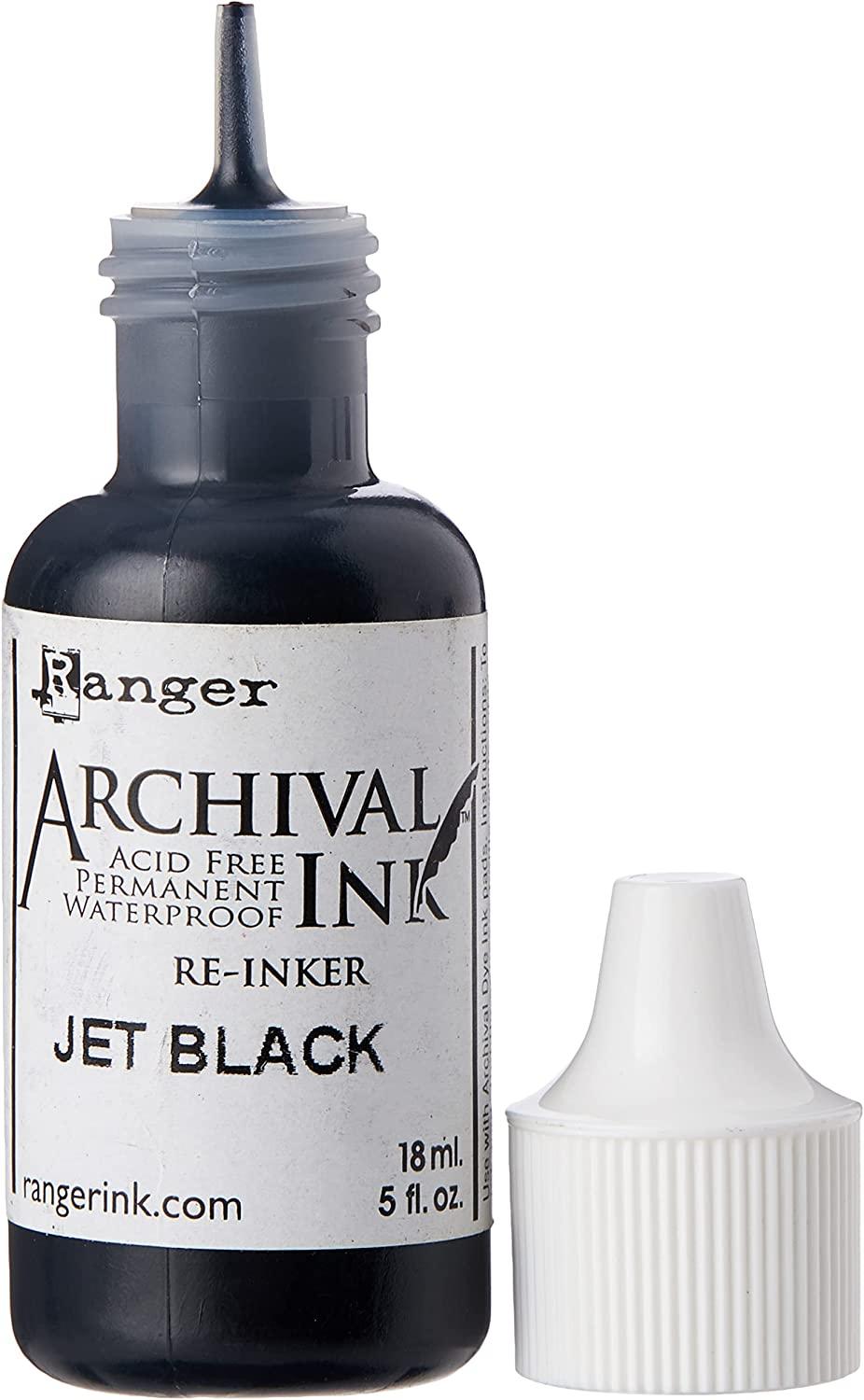 Ranger Archival Ink Pad, Jet Black Permanent, Waterproof, Acid