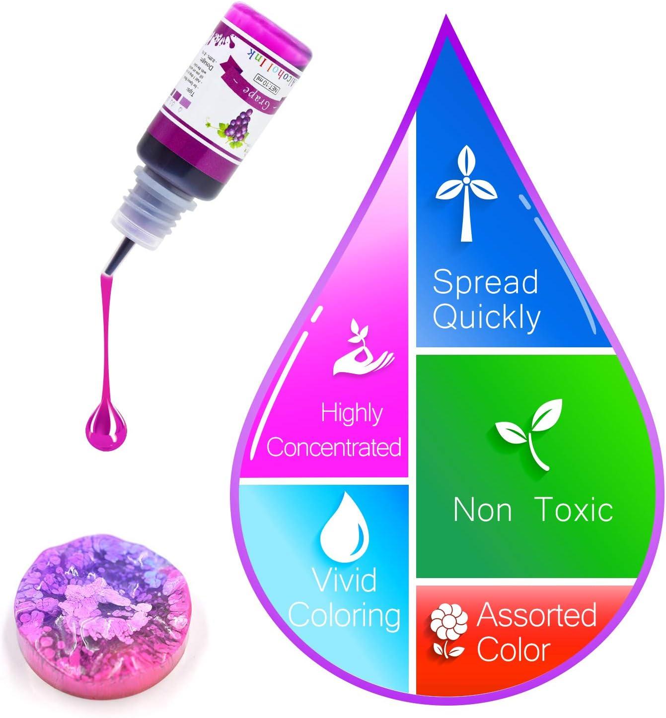 High Concentrated Alcoho Ink Set - 18 color/Each 10ml - Vibrant