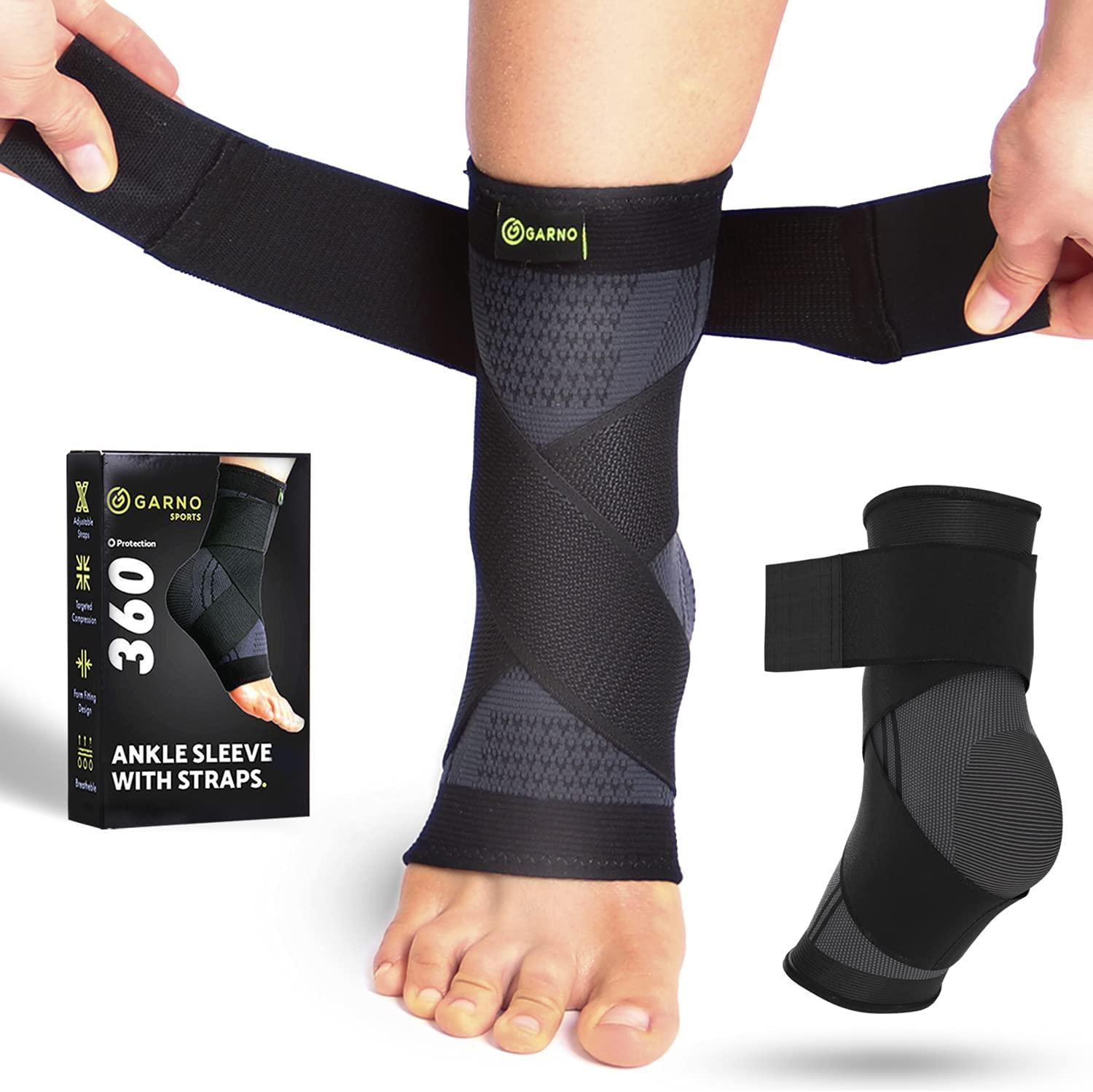 Heel & Ankle Support Brace With Elastic Straps & Sprain Protection