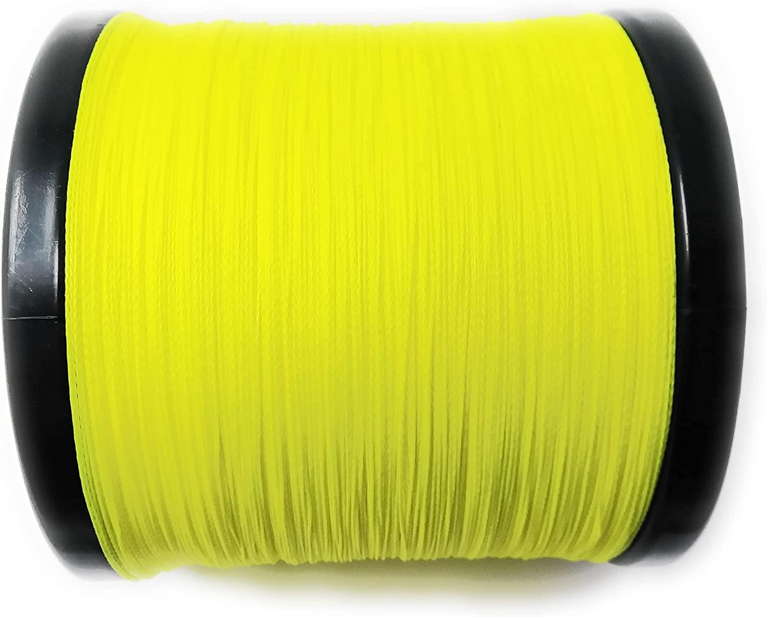 Reaction Tackle Braided Fishing Line - Pro Grade Power Performance for  Saltwater or Freshwater - Colored Diamond Braid for Extra Visibility Hi Vis  Yellow 30 LB (500 yards)