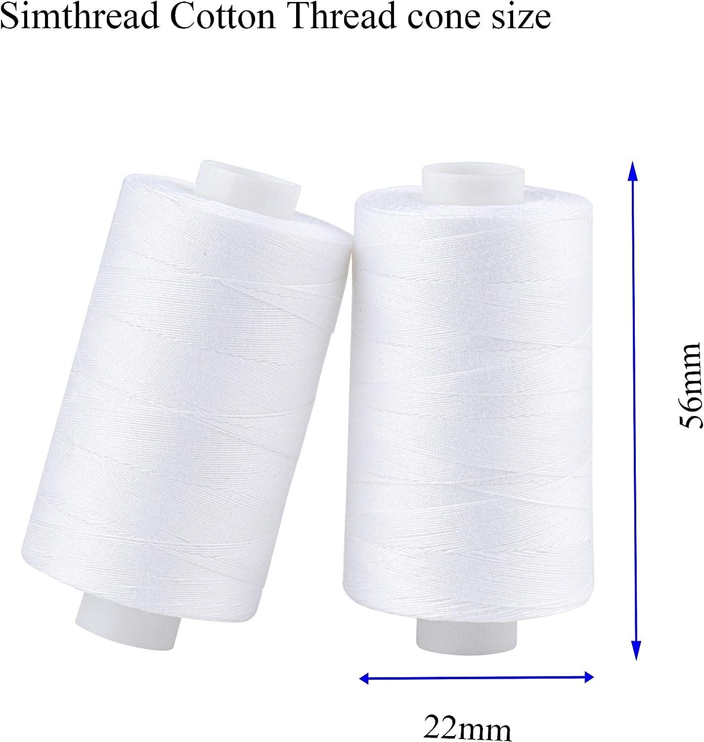 Simthread 20 Colors All Purposes Cotton Quilting Thread 50wt 3 Plies for Piecing Sewing Embroidery Etc - 550 Yards Each