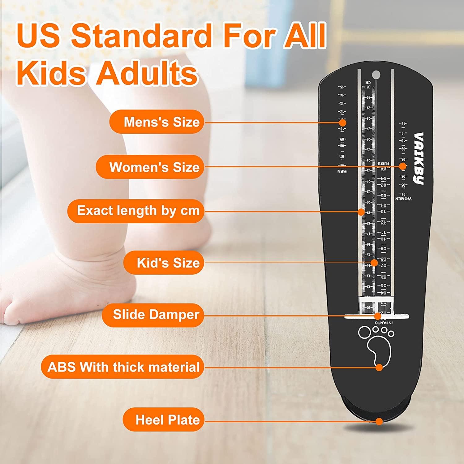 Vaikby Foot Measurement Device, Shoe Sizer Measuring Devices Ruler Sizer  for Kids Adults, Buy Kids Shoes Online Simply with a Foot Measuring Device