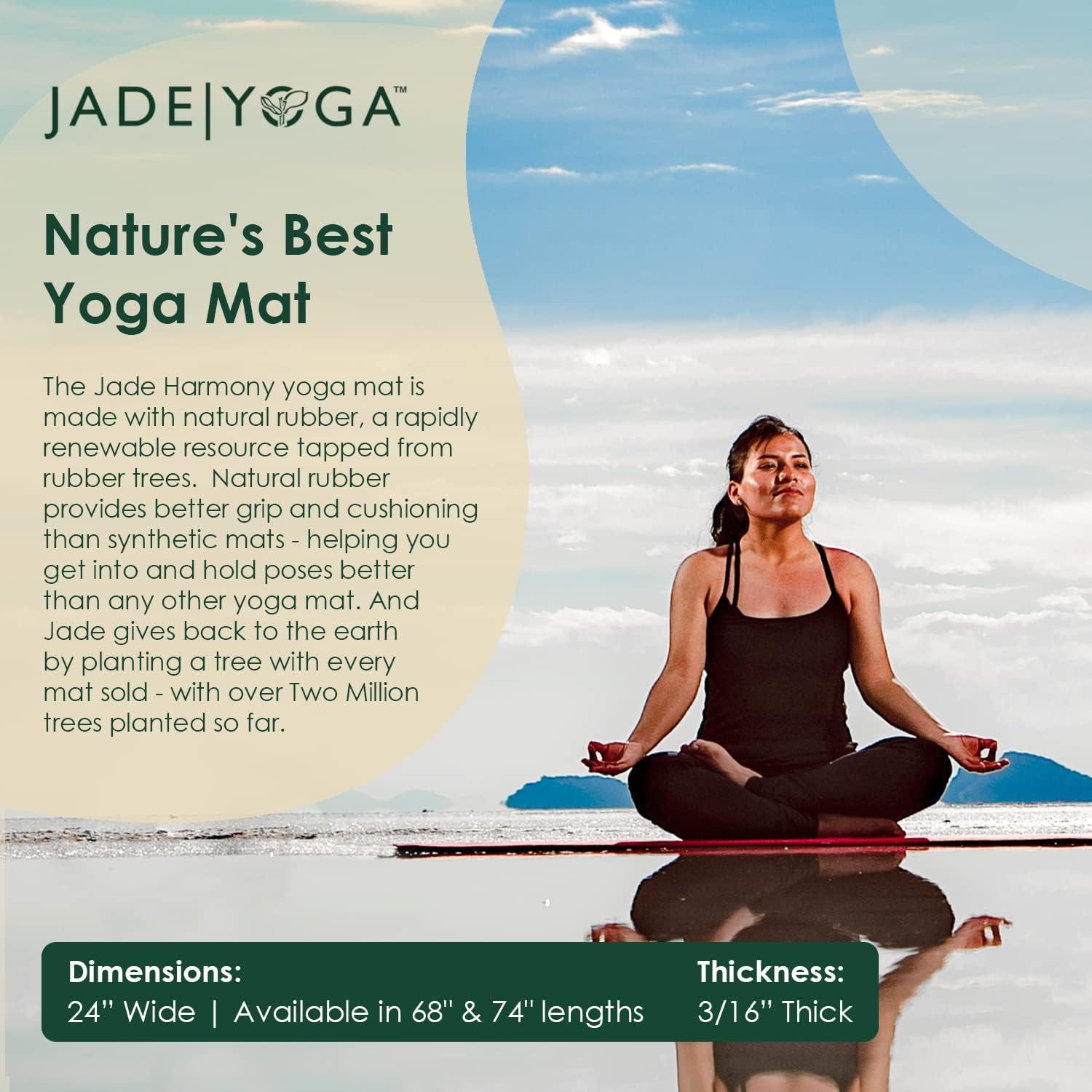 JadeYoga Harmony Yoga Mat, Natural Rubber Home Exercise Mat
