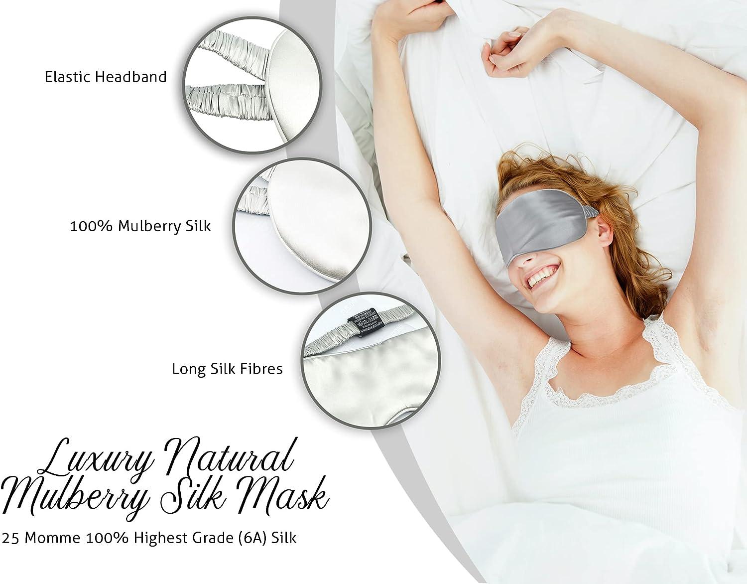 Pure Silk Charmeuse Sleep Mask, 100% Silk Eyemasks