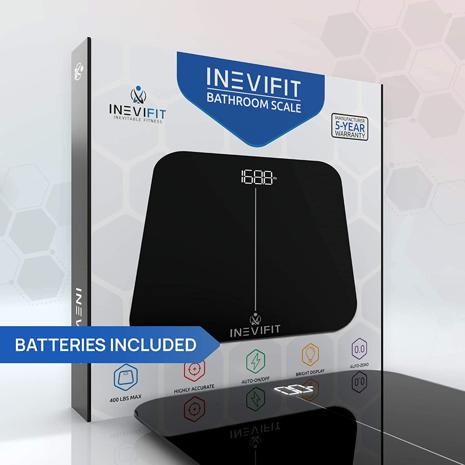 INEVIFIT Bathroom Scale, Highly Accurate Digital Bathroom Body Scale,  Measures Weight up to 400 lbs. Includes Batteries - Yahoo Shopping