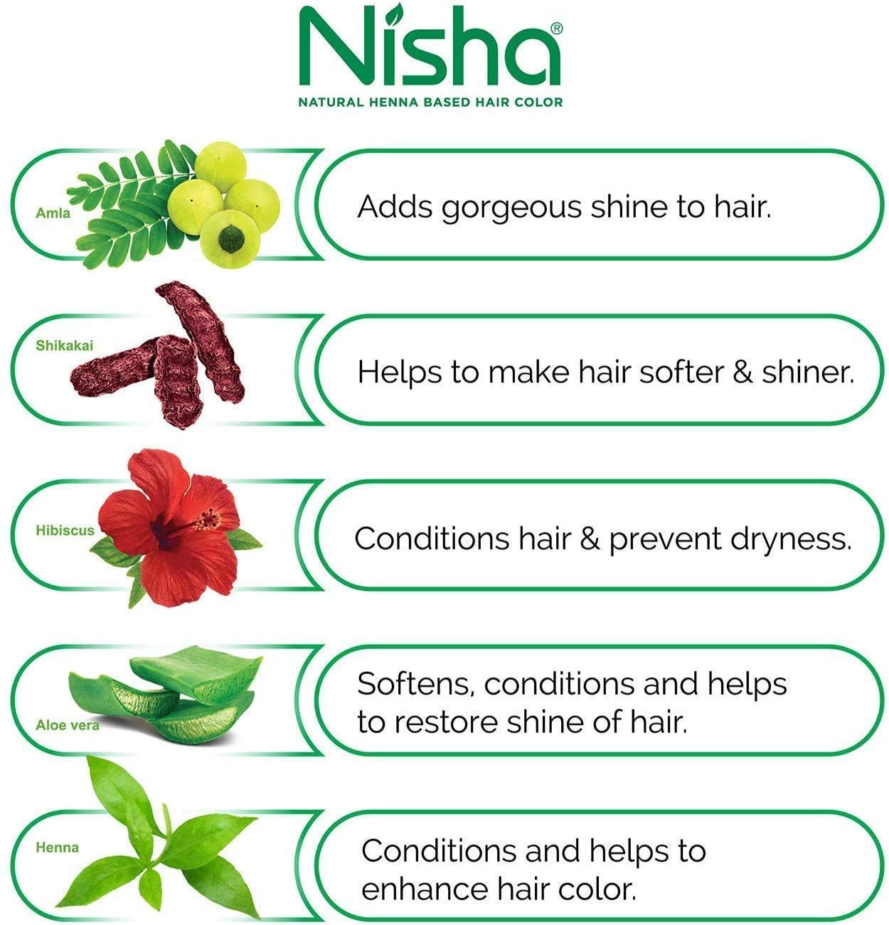 Nisha Nature Mate Natural Henna Based Hair Color dye, Natural Premium Henna,  Long-Lasting Permanent Hair Dye, Natural Black, 2.12 oz - Walmart.com