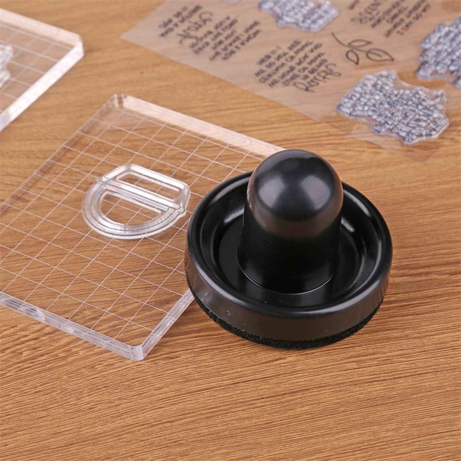 2Pcs Transparent Stamp Blocks Acrylic Stamping Blocks DIY Stamp Craft Tools