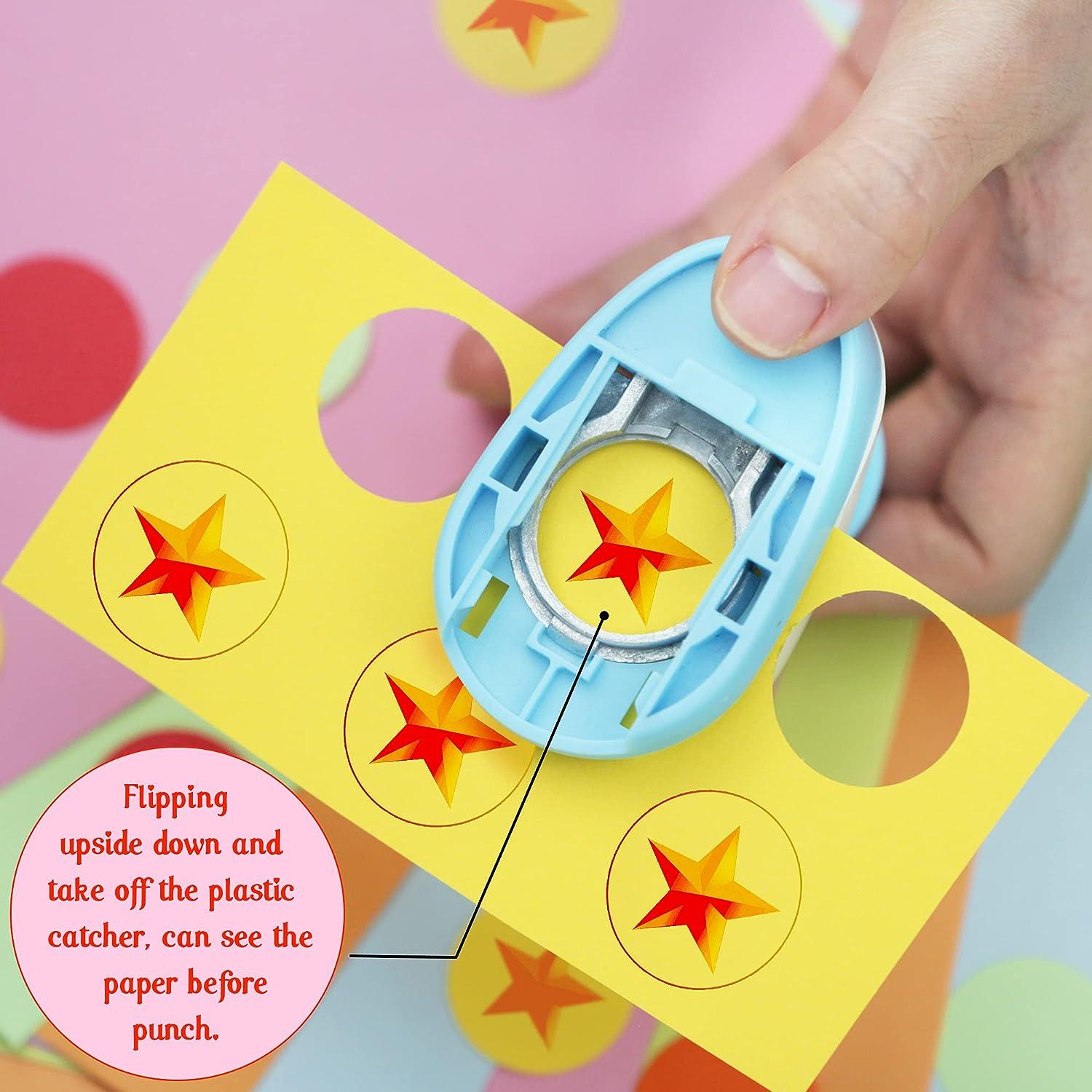 4 Pcs Circle Hole Punch and 3 Way Paper Corner Rounder Punch Set, 1/0.3/0.6  Inch Large Round Hole Puncher Corner Cutter for DIY Crafts Photo Card