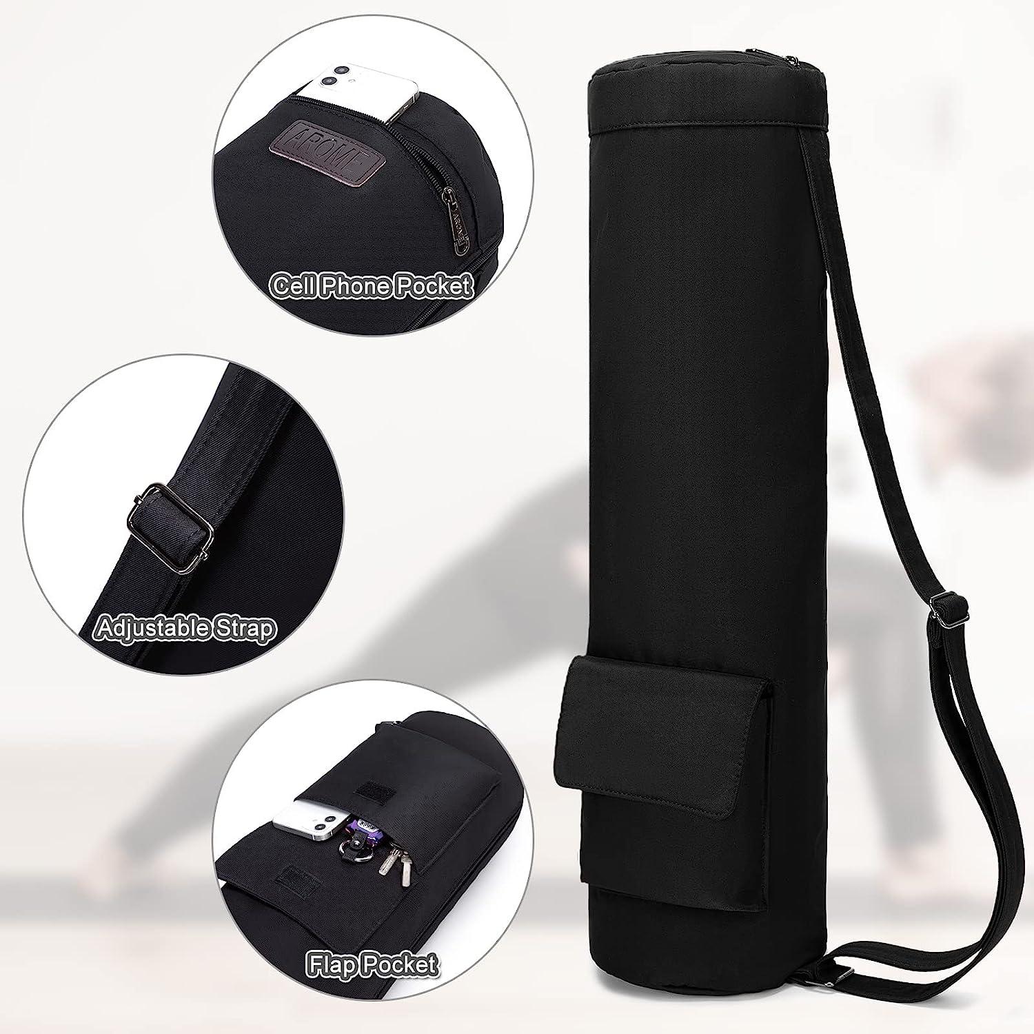 Boence Yoga Mat Bag, Full Zip Exercise Yoga Mat Sling Bag with Sturdy  Canvas, Smooth Zippers, Adjustable Strap, Large Functional Storage Pockets  