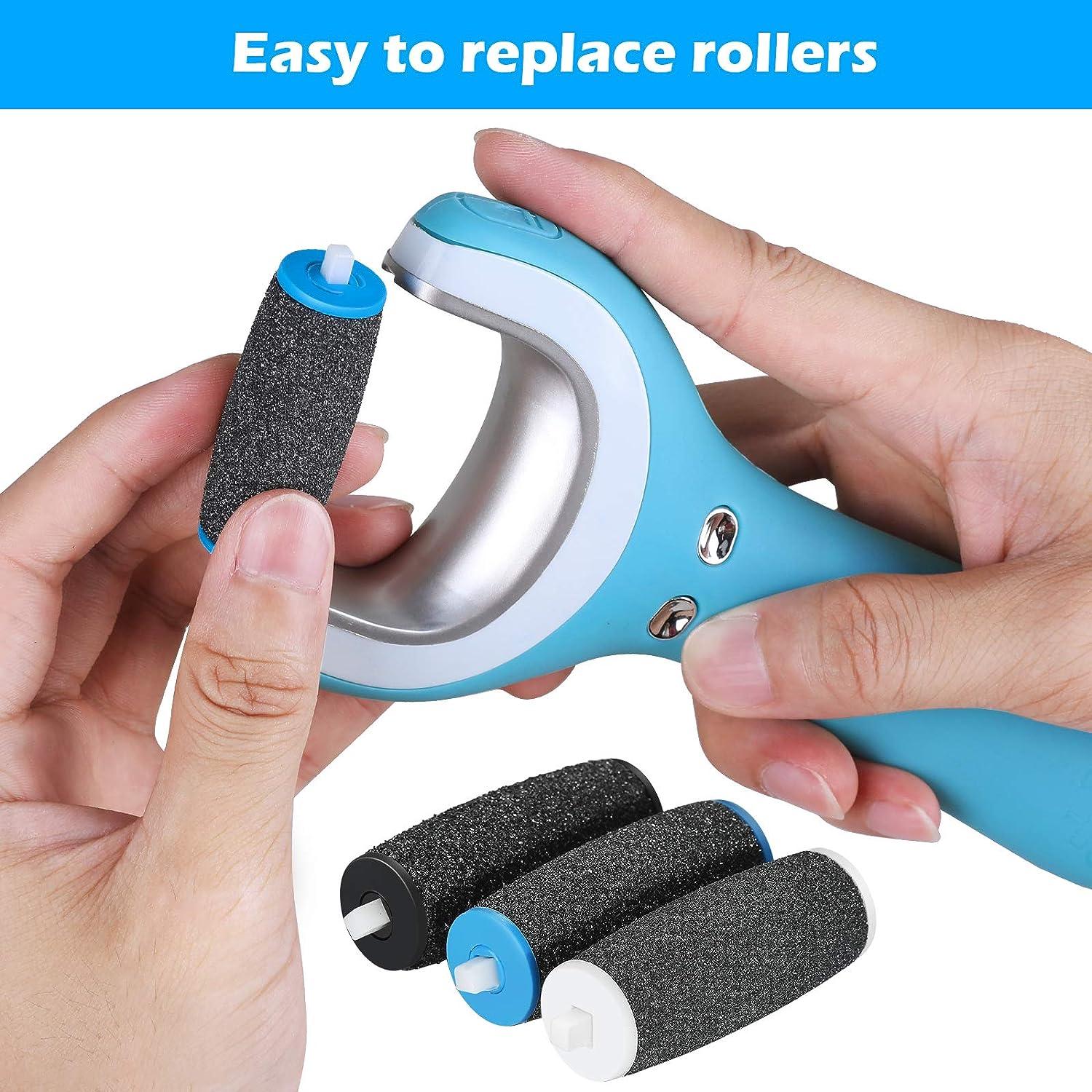 LULUKO Replacement Rollers for Amope Extra Coarse Pedi Perfect Refills for  Electronic Foot File (6*Extra Coarse 6*Regular Coarse 1*Brush)