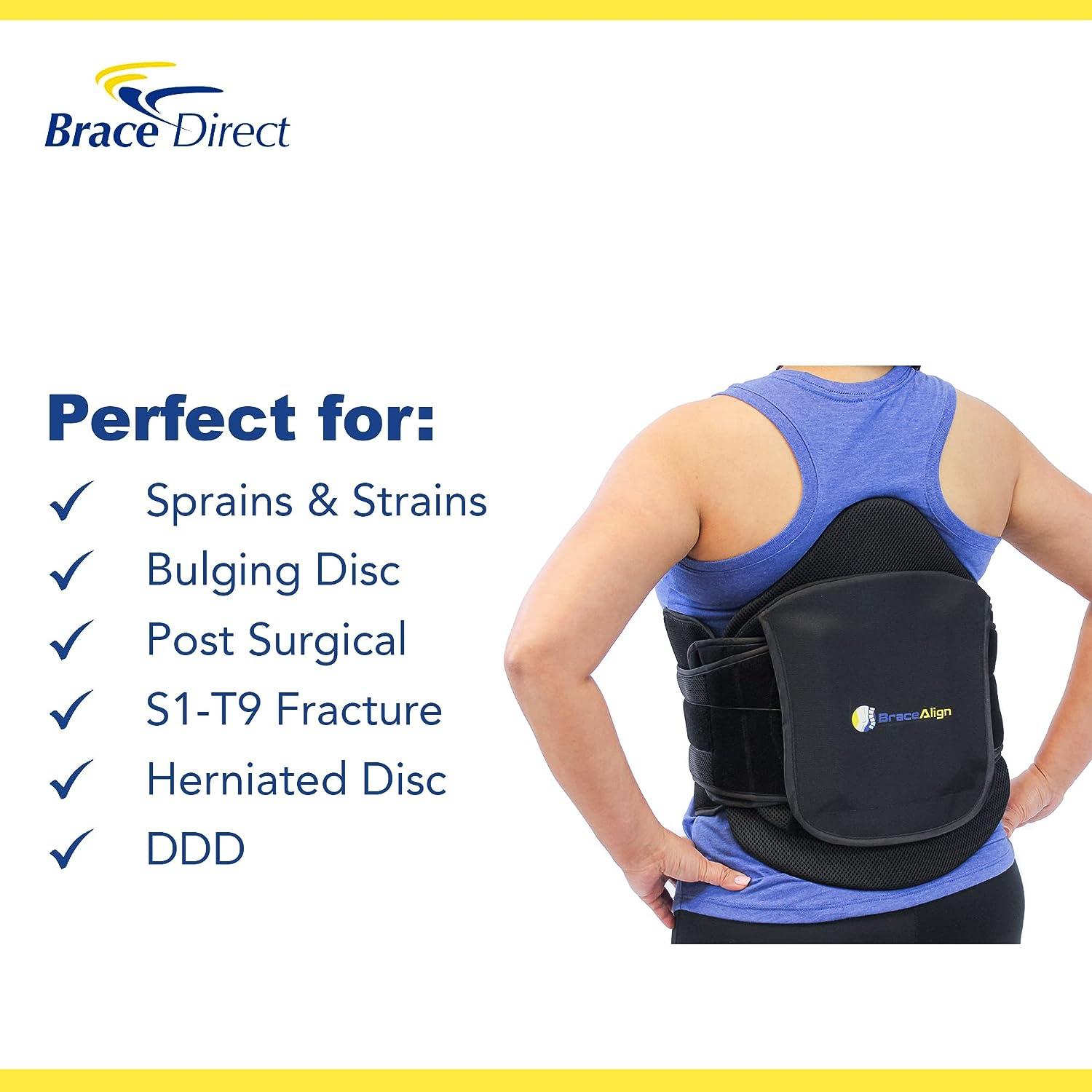 Brace Align VertebrAlign LSO Medical Back Brace L0650 L0637 - Pain Relief  and Recovery from Herniated Bulging Slipped Disc Sciatica DDD Spine  Stenosis Fractures and more Black Universal