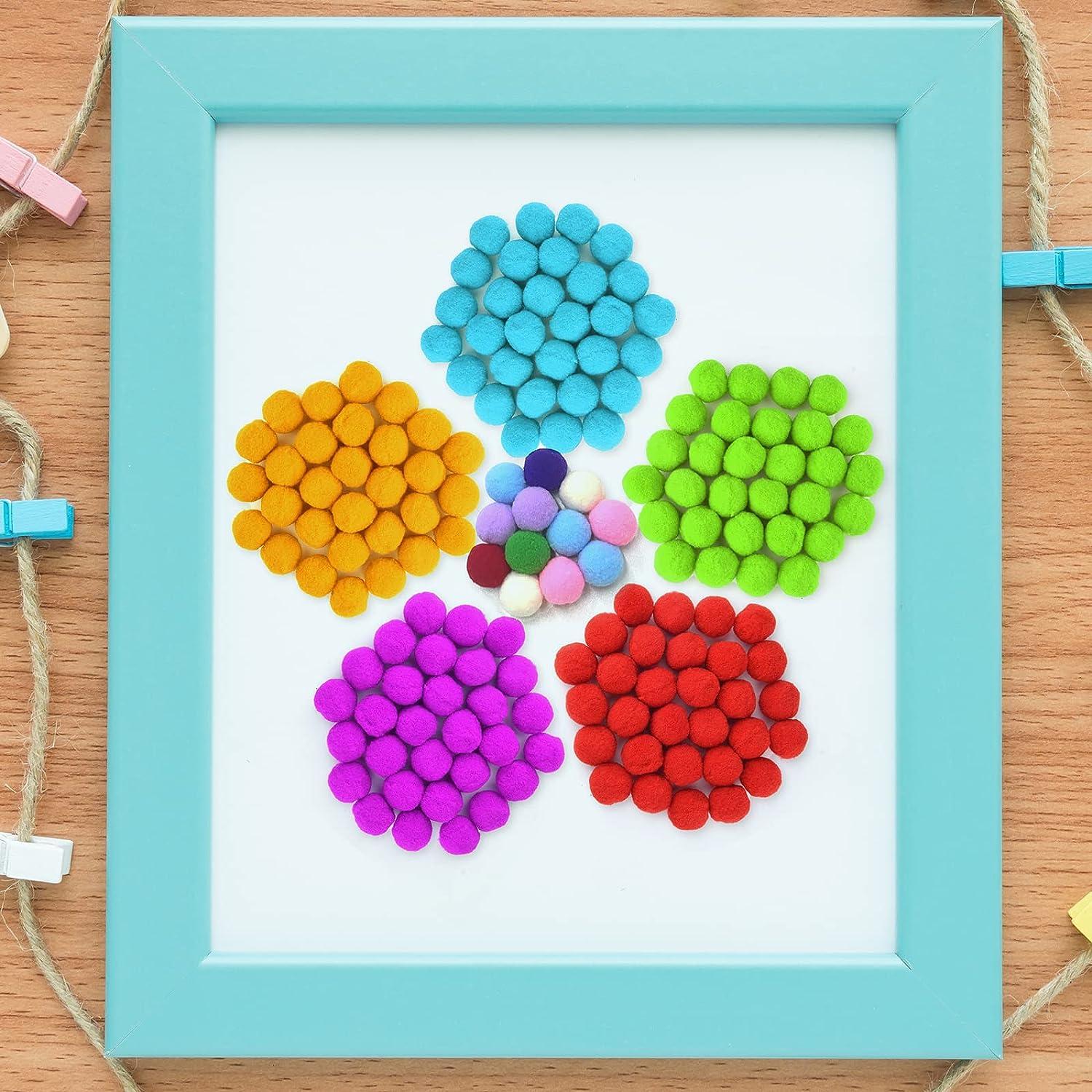 TUPARKA 100 Pcs Pom Poms Yellow Craft Pompoms Balls 1 Inch Pom Poms for  Kids Art Crafts DIY Projects