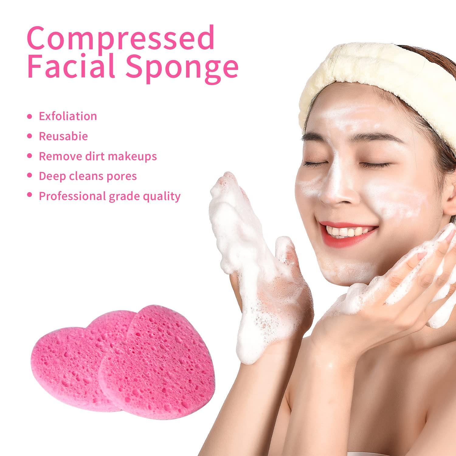 10 Pcs Cleansing Sponges for Face, Natural Cellulose Facial