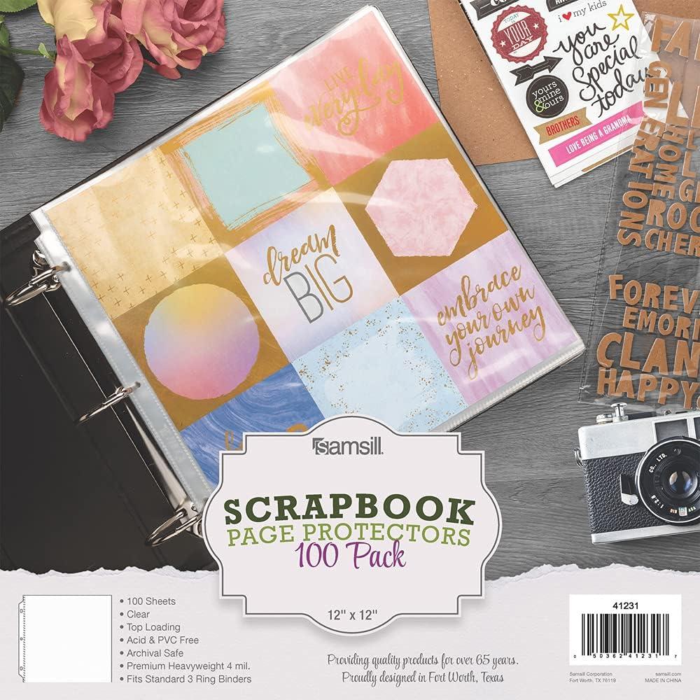 12x12 Scrapbook - Photo Album Pages for 3 Ring Binder - Scrapbook 12x12 - Scrapbook Album 12x12-12x12 Scrapbook Page Protectors (12 x 12, 25 Sheets