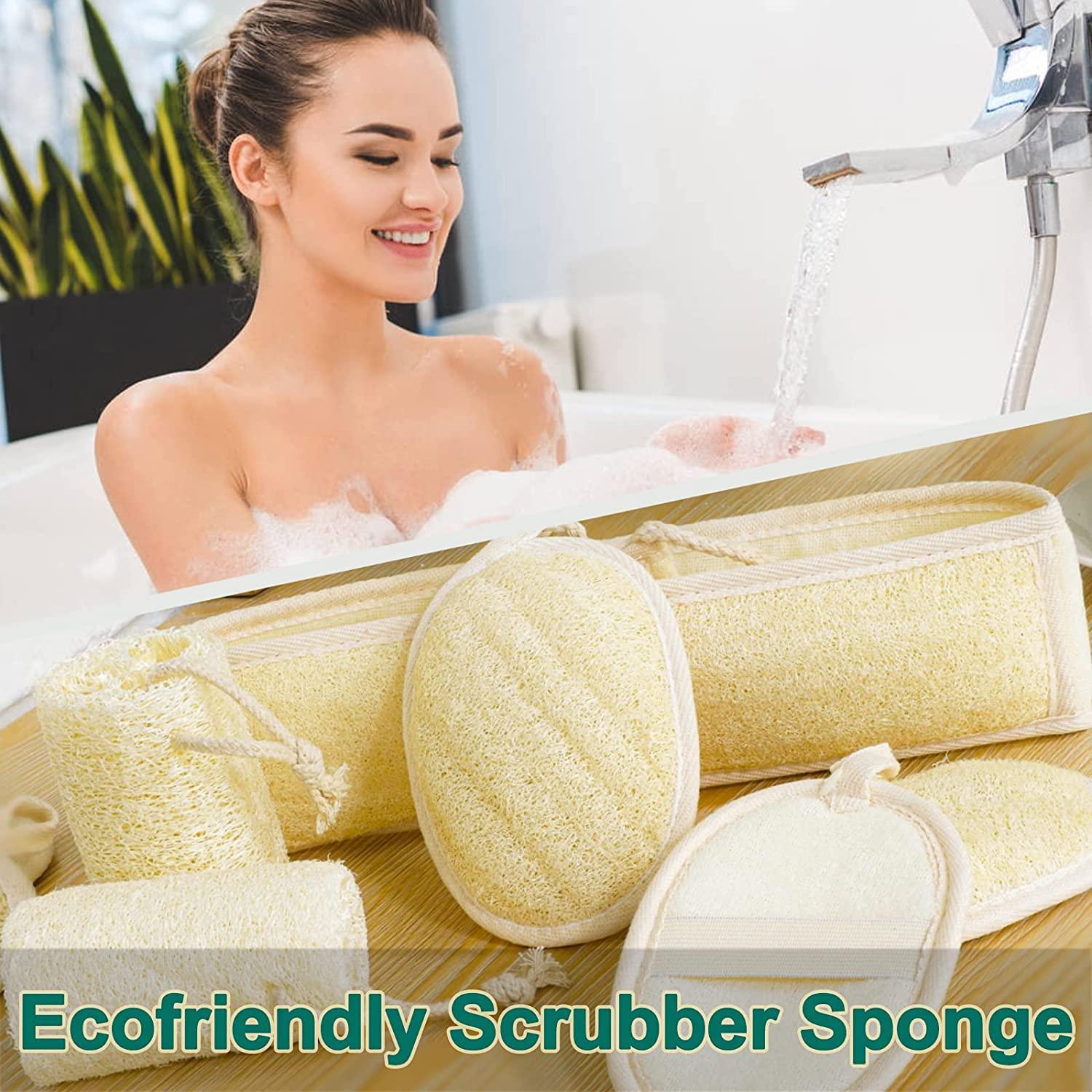 6 Pcs Organic Natural Loofah Sponge, Unbleached Luffa Eco-Friendly Shower  Exfoliating Scrubber for Adults Body Deep Clean and Skin Care In Spa Bath 