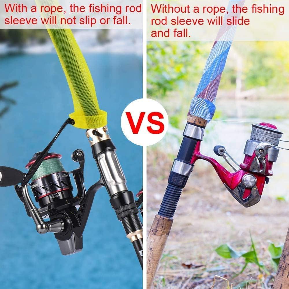  GuoHaw Fishing Rod Sleeve - 6 Pack 7ft Rod Socks with Elastic  Lanyard - Fishing Pole Protector for Storing Or Hauling - Fishing Pole  Sleeves for Fishing Rod,Casting Rod, Ice