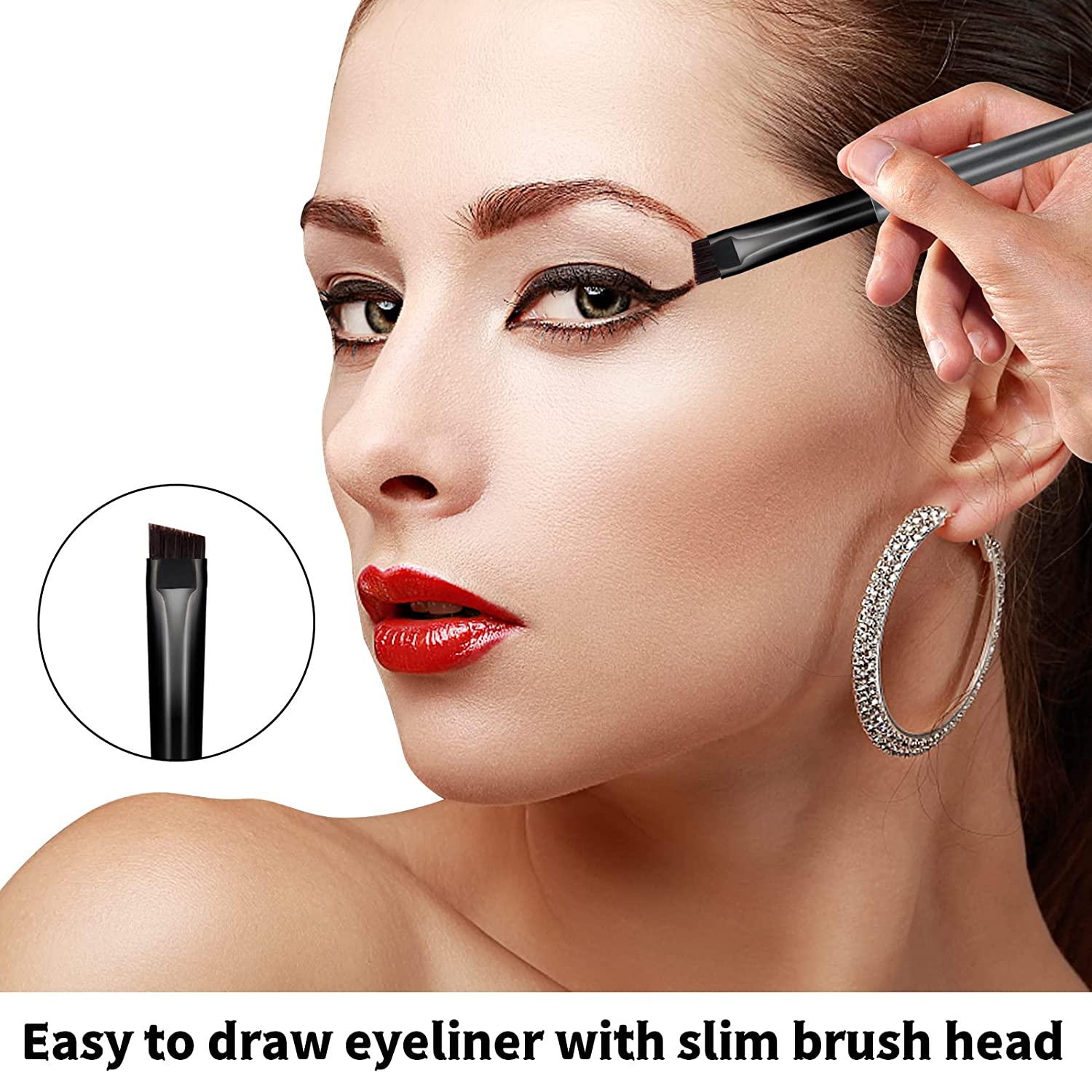 URSOBTF Eyeliner Brush, Angled Eyeliner Brush Fine Point, 6 PCS