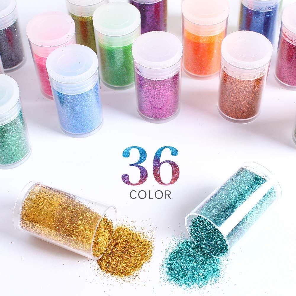 Extra Fine Glitter Shaker Jar Set 12 Colors Glitter Powder For Crafts Resin  Nail