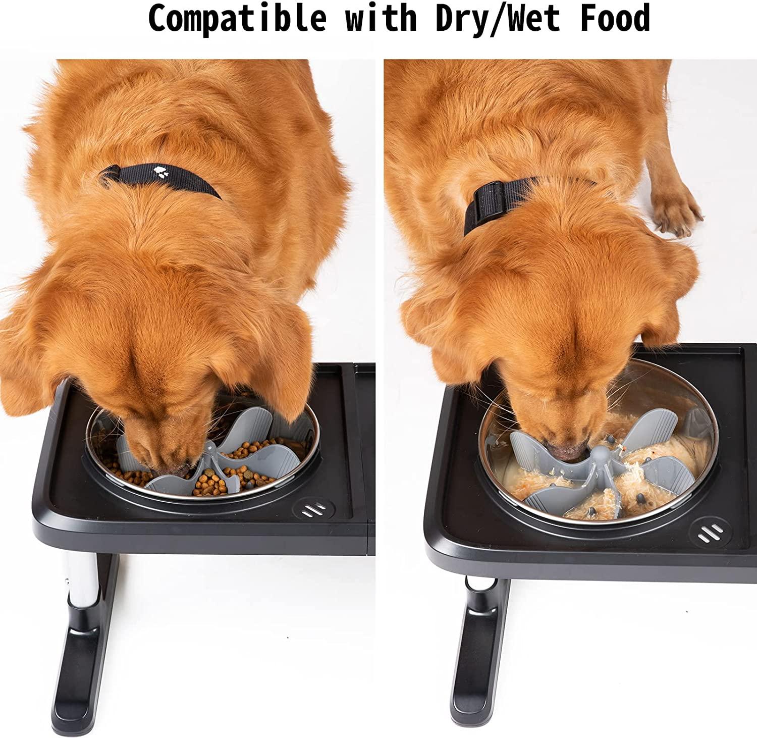 2 Pcs Slow Feeder Dog Bowl With Bottom Suction Cup Non Slip Anti
