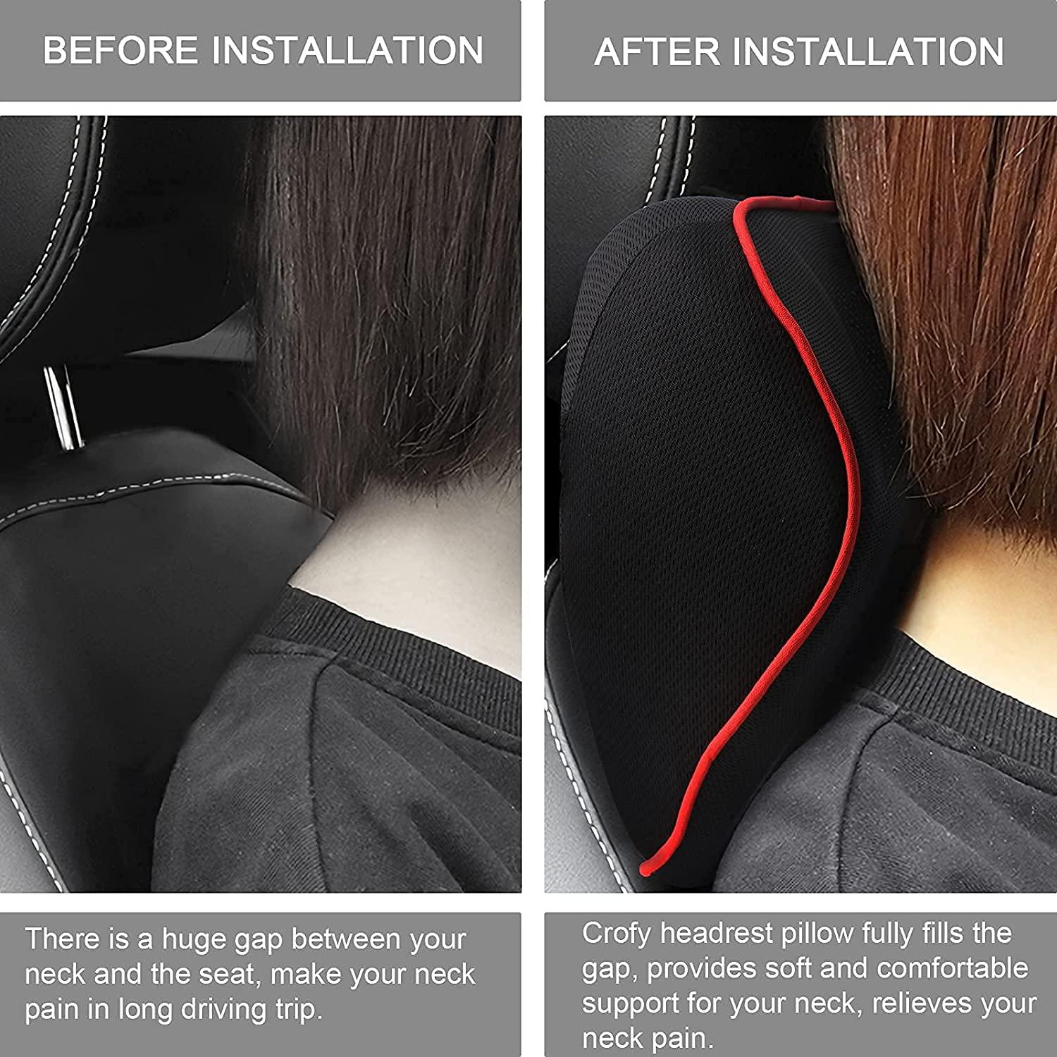 Car Driving Seat Headrest Pad Memory Foam Pillow Head Neck Rest