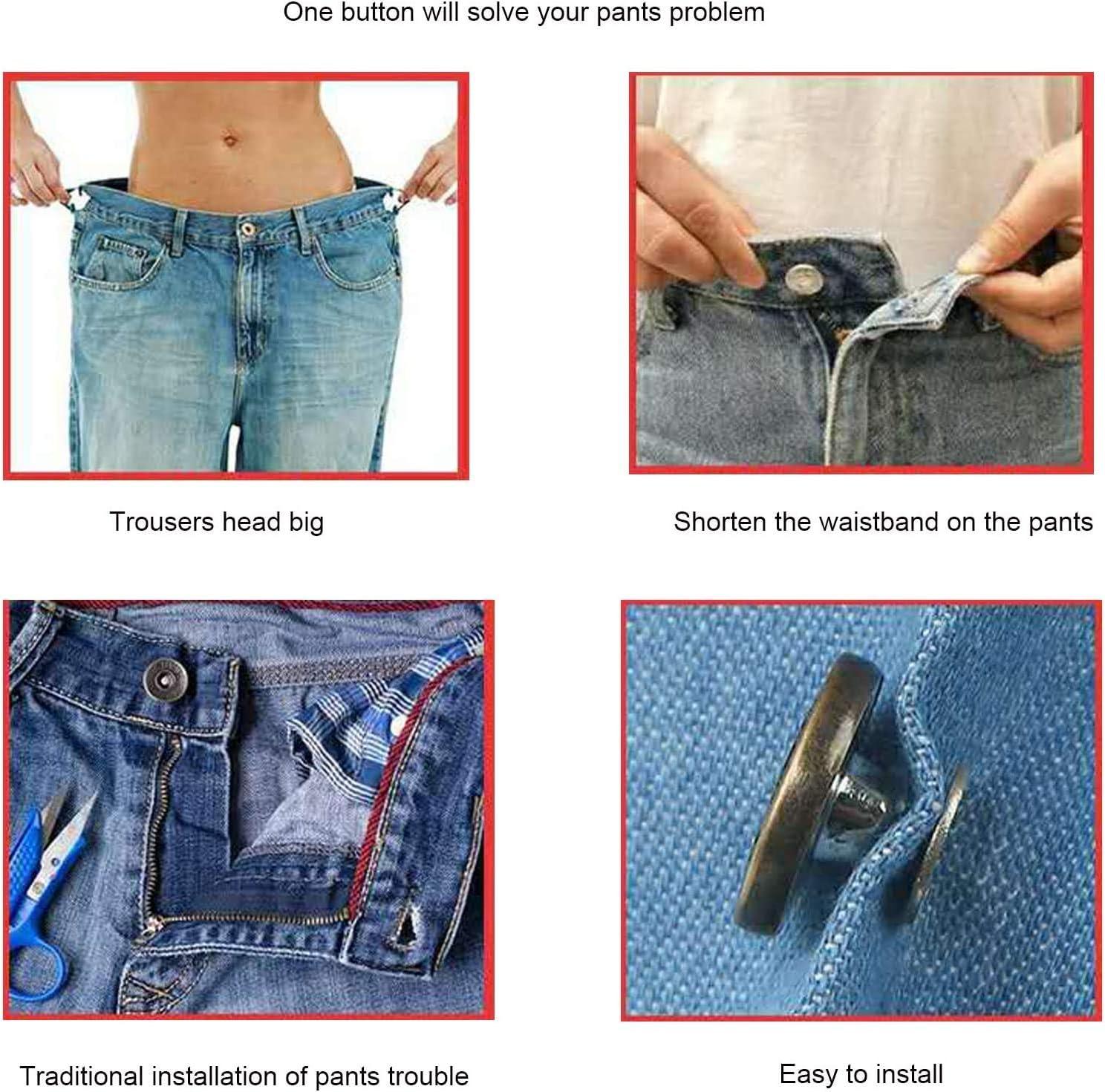 Set of 2 Pants Extenders Spare Detachable Easy to Use Snap Button