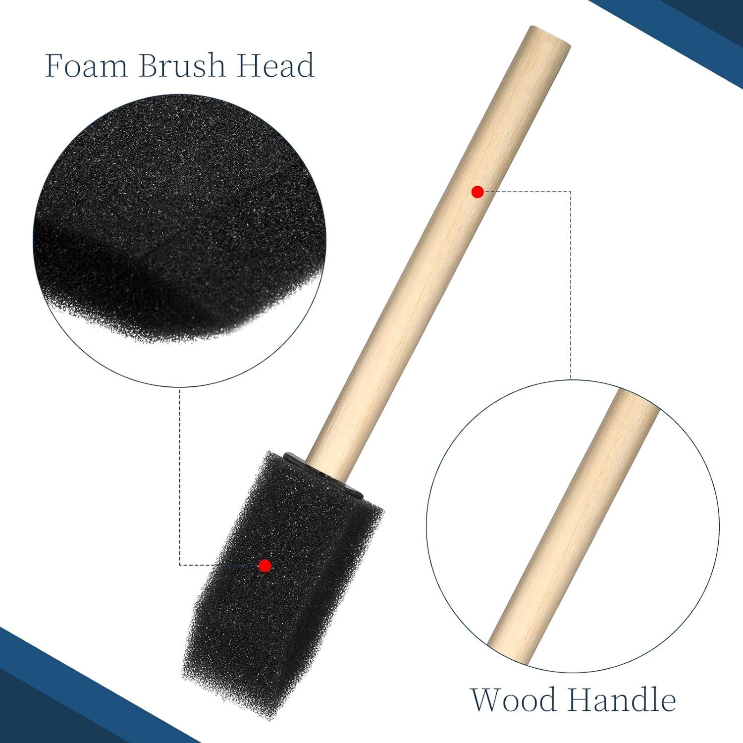 3 Polyurethane Foam Paint Brush with Wooden Handle