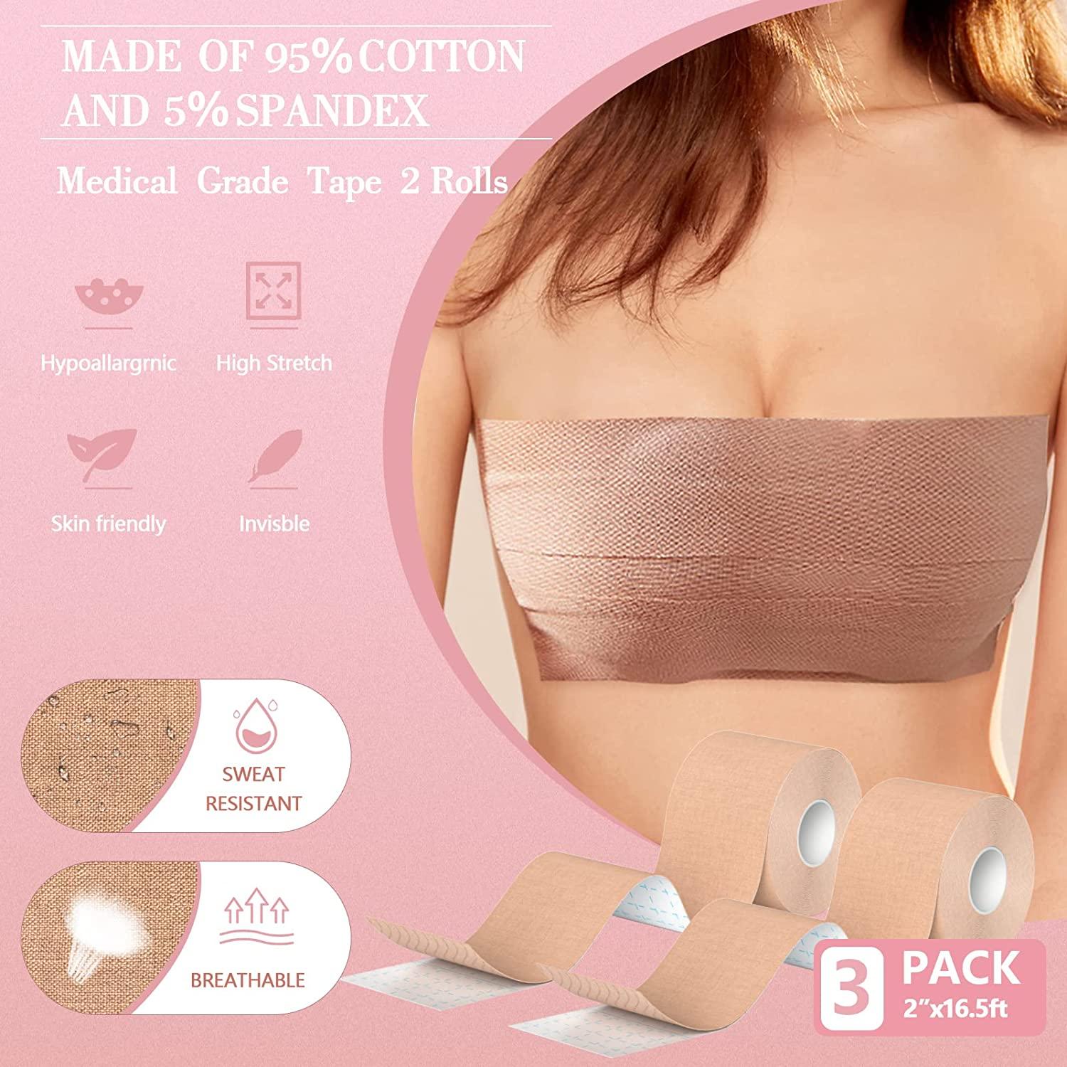 Joefnel Boob Tape, Breast Lift Tape for Contour Lift & Fashion, Bra  Alternative of Breasts, Body Tape for Lift & Push up in All Clothing  Fabric Dress Types