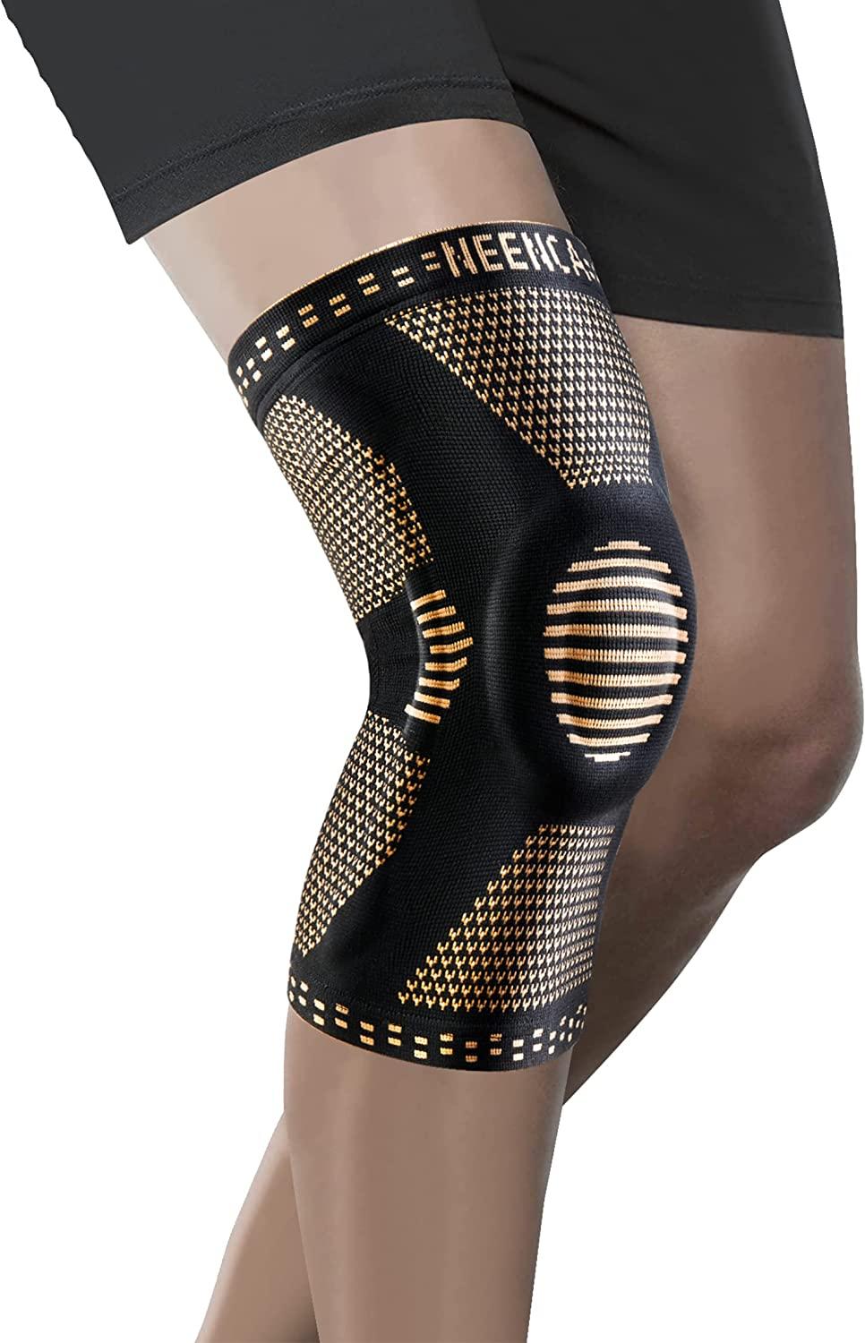 2x Knee Sleeves Copper Silver Compression Brace Support Sport Joint Injury  Gel - La Paz County Sheriff's Office Dedicated to Service