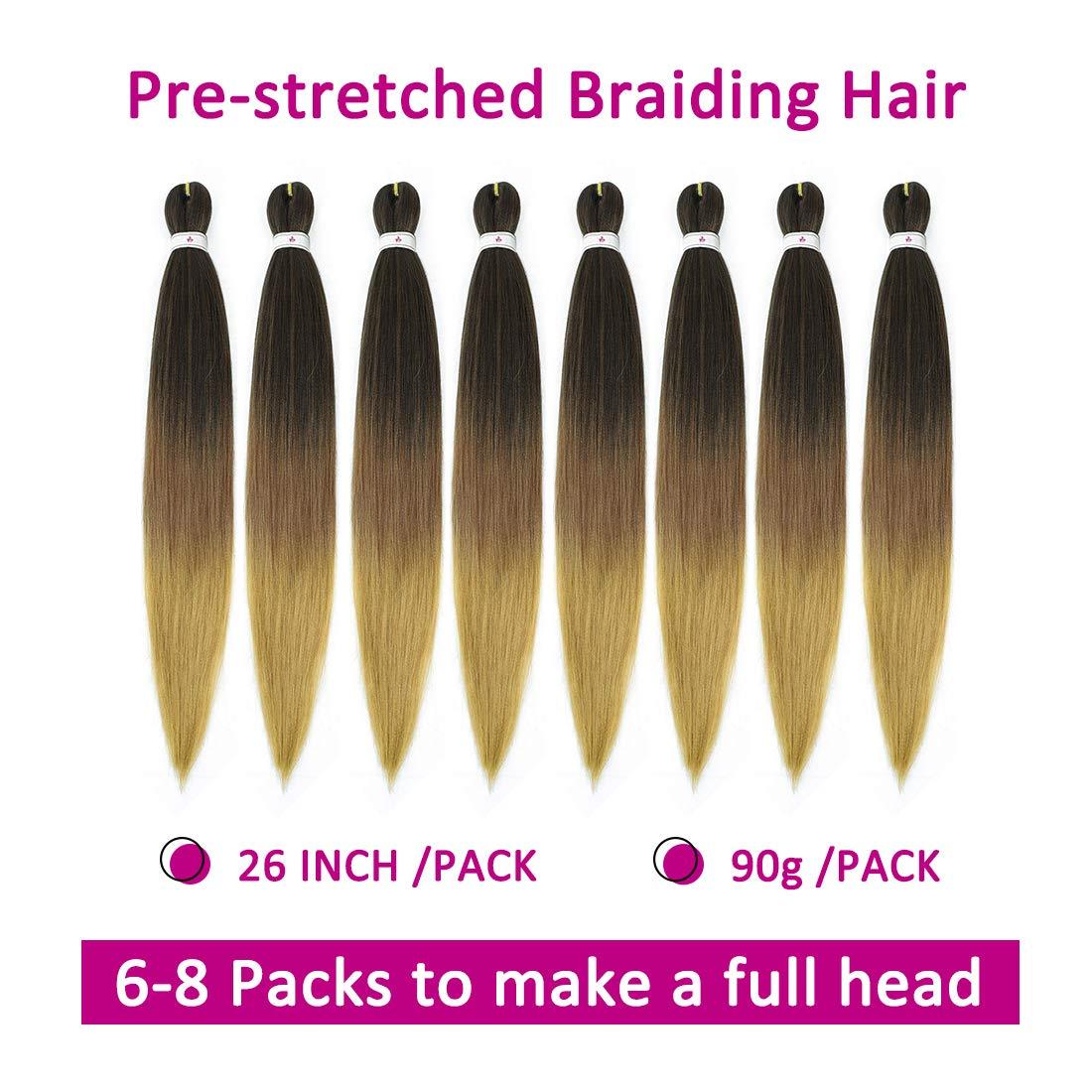 Pre Stretched Braiding Hair 26'' 30'' 90g 6 packs & 1 pack 100