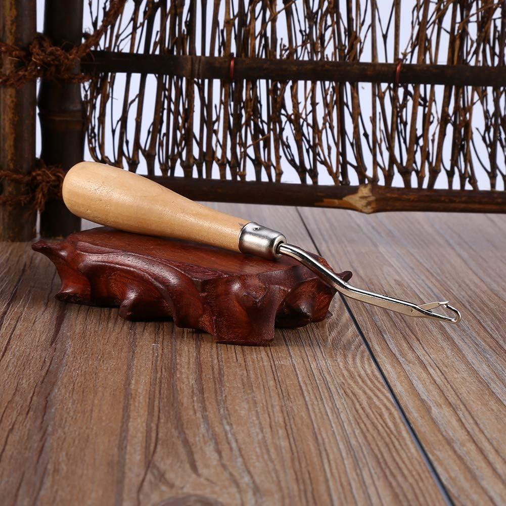 POCREATION Wooden Bent Latch Hook Tool, Crochet Needle Latch Hook