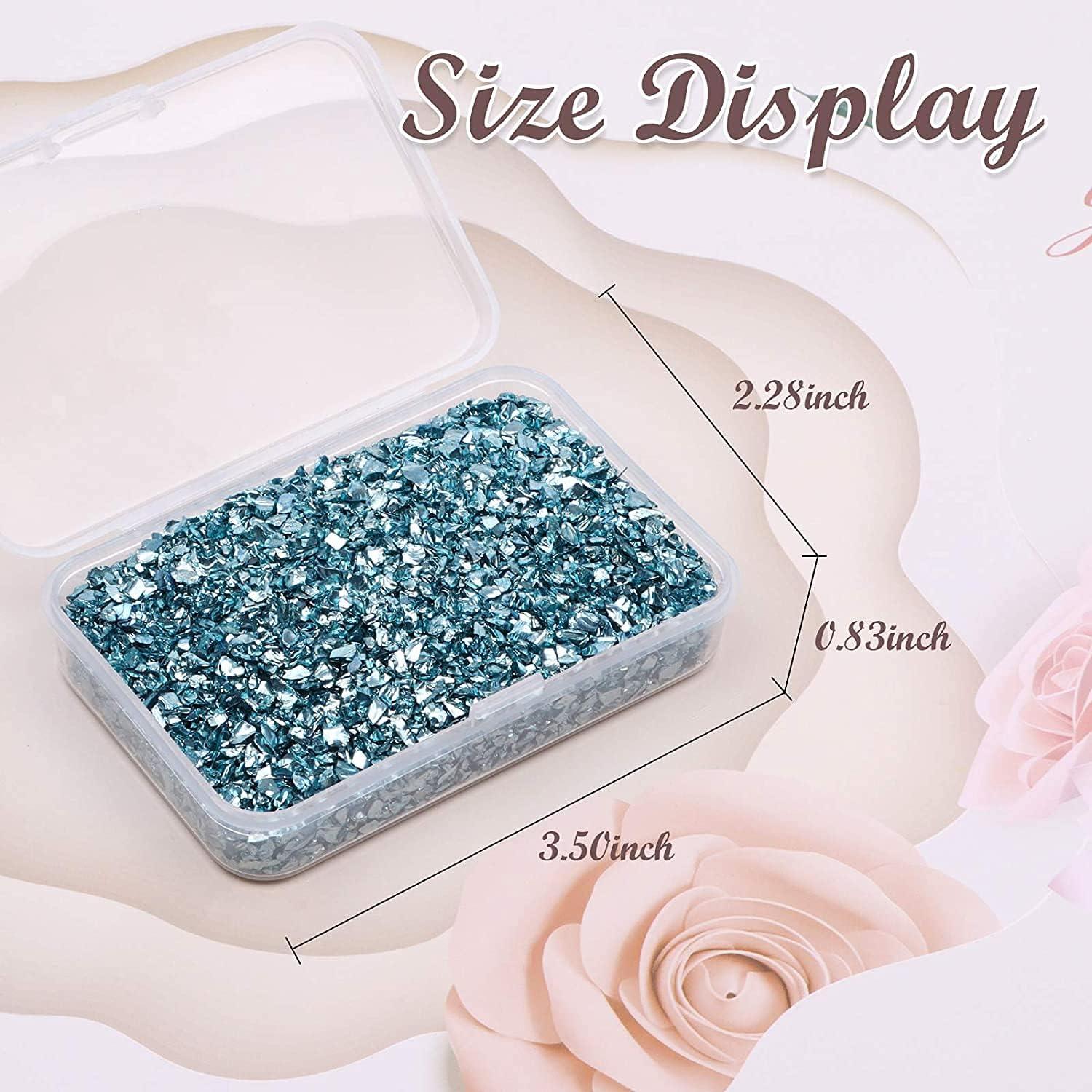 Crushed Glass Teal Blue Glass Chips Mirror Glitter Gravel Resin Crushed  Jewels Glitter Glass Geode Epoxy Resin 