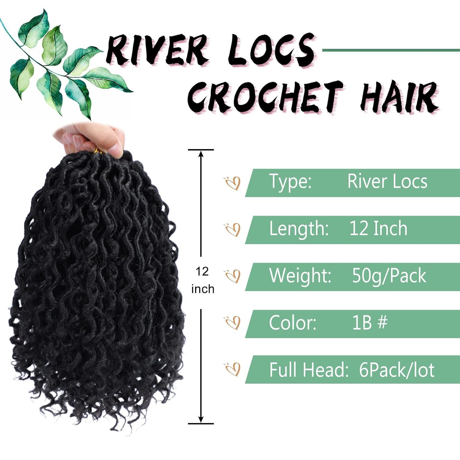 LIYATE Goddess Locs Crochet Hair 10 Inch 6 Packs Faux Locs Crochet Hair for  Kids Pre Looped Soft River Locs Crochet Braids with Curly Hair Boho Hippie