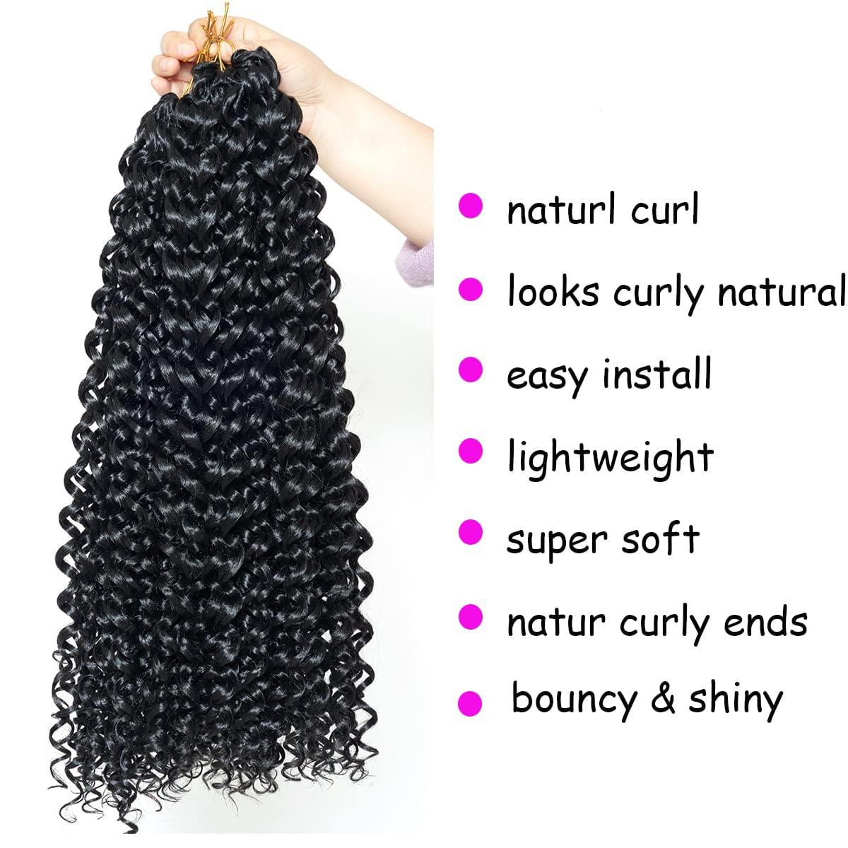 5Packs GoGo Curl Crochet Hair, Ocean Wave Crochet Braids, Water Wave  Crochet Hair for Women Beach Curl Synthetic Braiding Hair Extensions