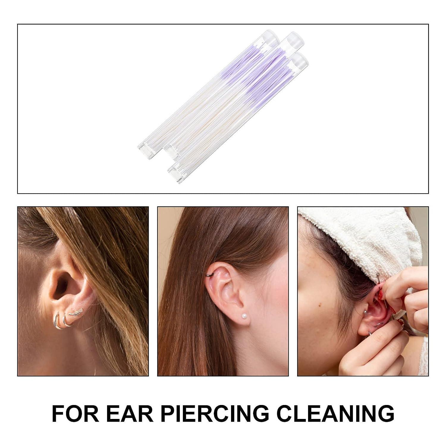 Earrings Hole Cleaner Kit, Piercing Aftercare Cleaner Earrings Piercing  Cleaning Line Ear Piercing Care Cleaning Tool for Girls Women Men, Ear