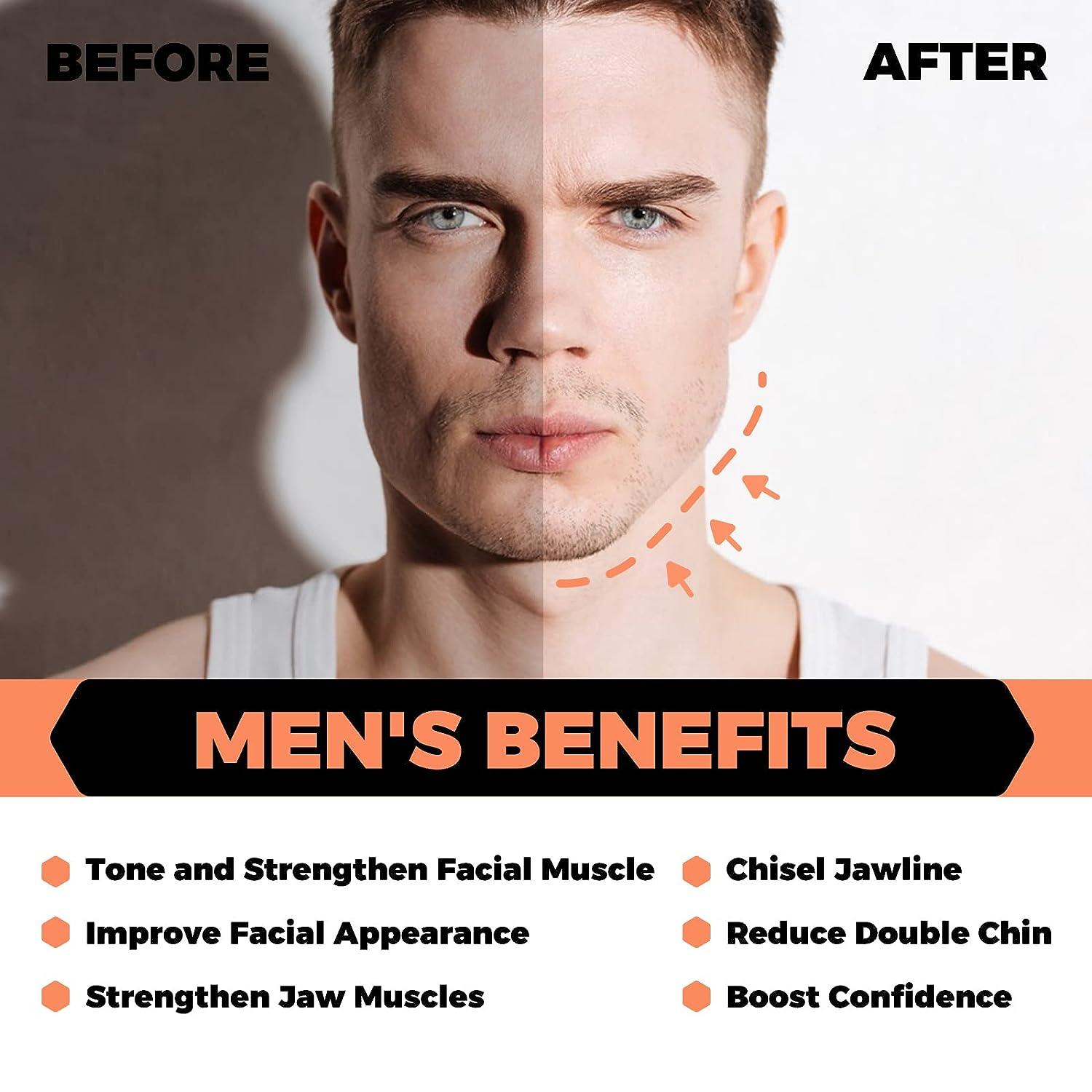 Jaw Exerciser for Men & Women Jawline Exerciser Powerful Facial Exerciser  for Sculpting Jawline Reduce Double Chin Tone & Slim Facial Contour Tighten  Skin and Neck Strengthen Jaw Muscles 45lb Gray Onesize