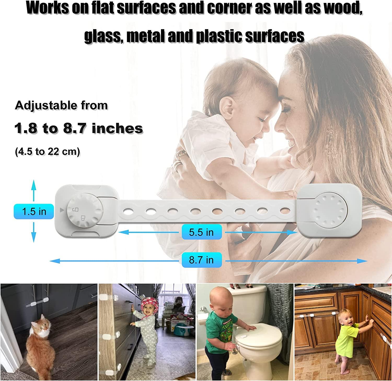 Toilet Locks Baby Proof Child Toddlers, [2 Packs] Sturdy Safety Toilet Lid  Seat Proofer Lock for Kids Pets Dog, Easy Installation and Fit Most Toilets