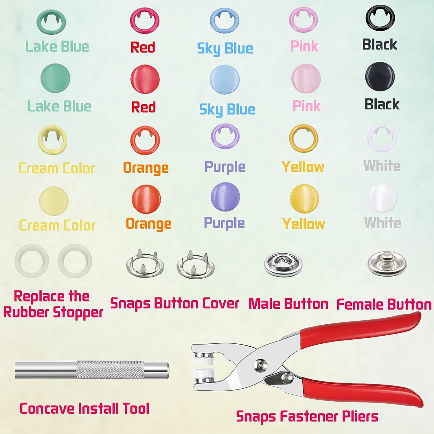  EuTengHao 1440Pcs Plastic Snap Buttons No-Sew Snap