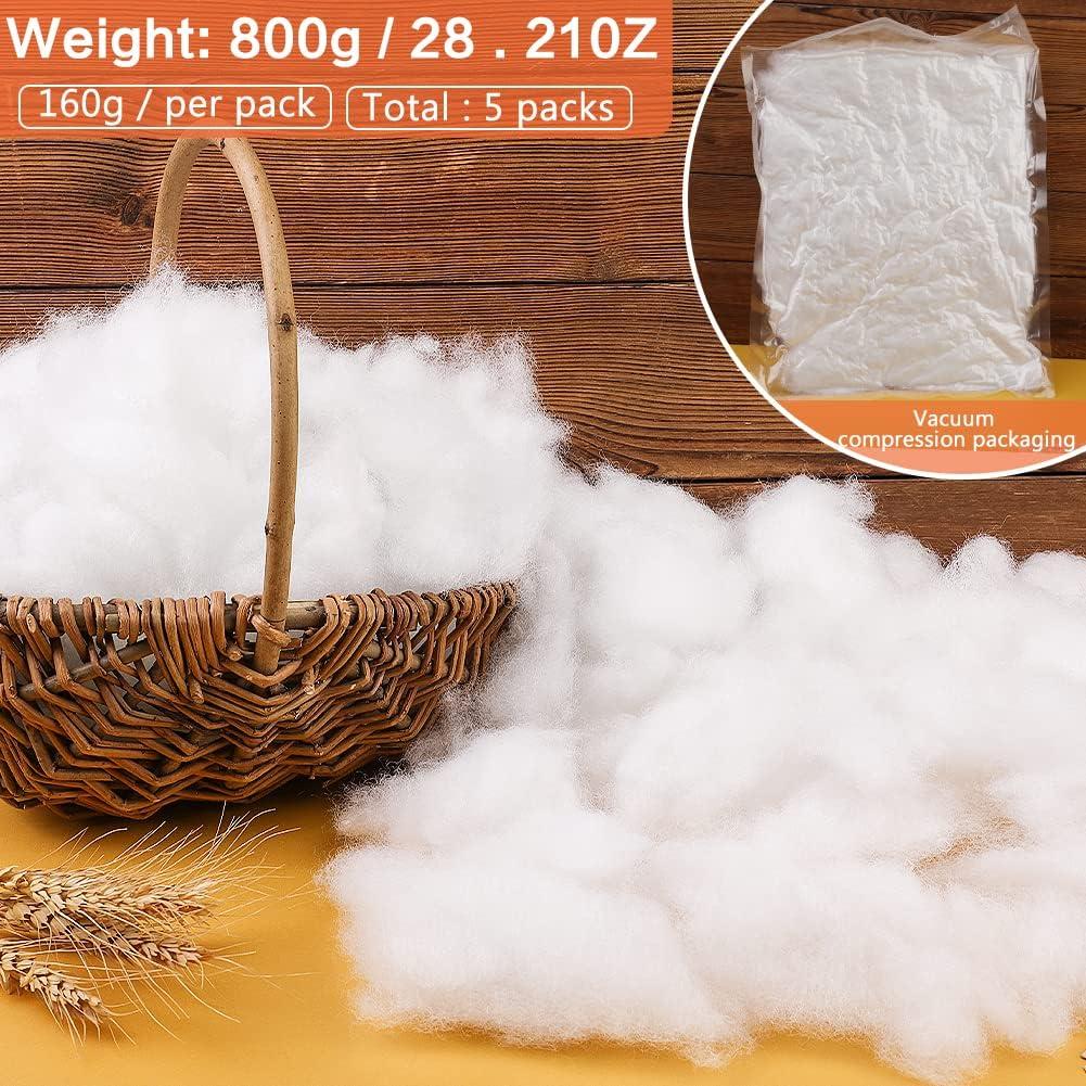 14.11oz/400g Premium Polyester Fiber, Fiberfill for Crafts, Stuffing for  Animals Craft, Cotton for Doll Stuffing, High Resilience Fill Fiber(White)