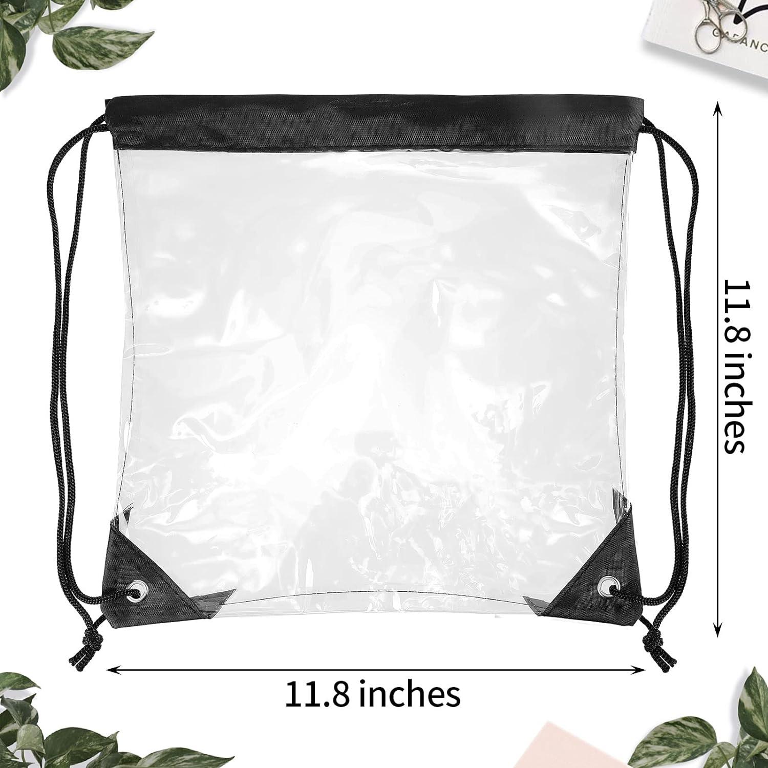 TAICHEUT 20 Pieces 17 x 13 Inch Clear Drawstring Bags Plastic Drawstring  Backpack Waterproof PVC Clear Drawstring Stadium Bag for Home Stadium and  Travel