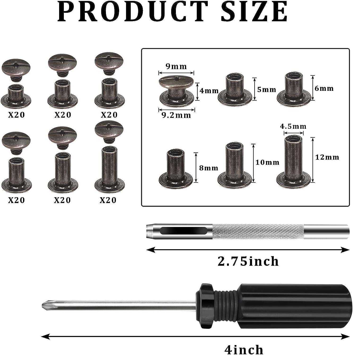 MIGSONDE 120 Sets Chicago Screws Assorted Kit M5 Binding Screws