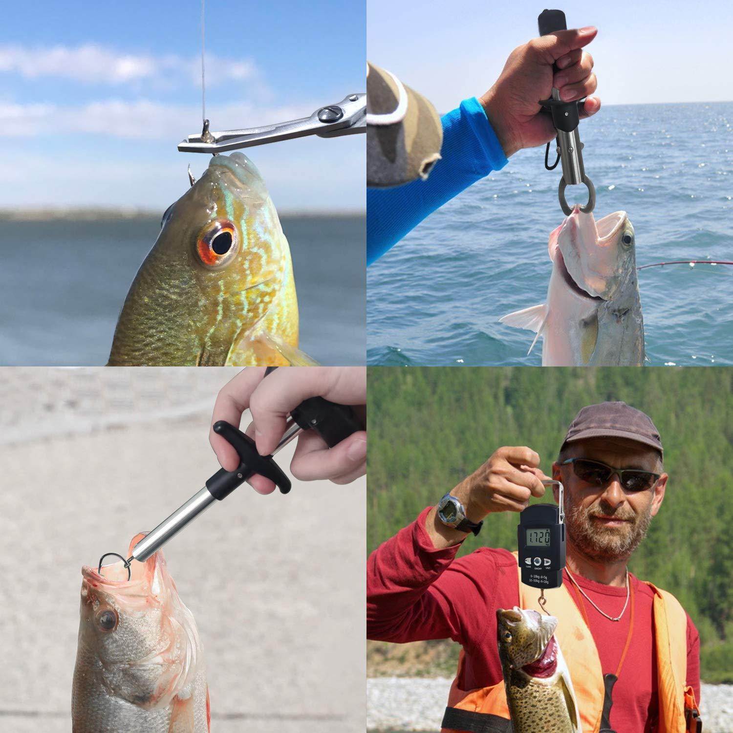 AIRKOUL 5pcs Fishing Tool Kit, Includes Fishing Pliers, Fish Hook