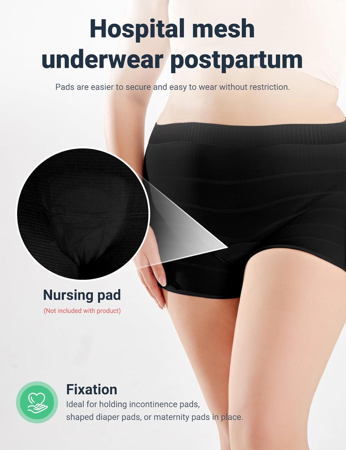 Carer Maternity Knickers 4 Pcs Disposable Pants Postpartum Underwear  Stretchable & Breathable Maternity Pants for Maternity/C-Section  Recovery/Incontinence/Travel Black