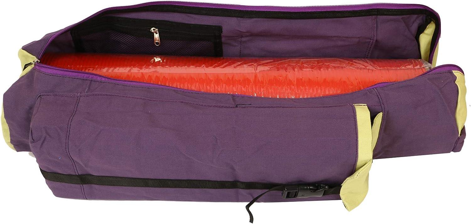 KD Yoga Mat Bag Cotton Canvas Cover Extra Large Bag Multi Functional  Pockets for Bottle Belt Bricks Towel Wallet Block & More Sling Bag Mat  Holder Purple