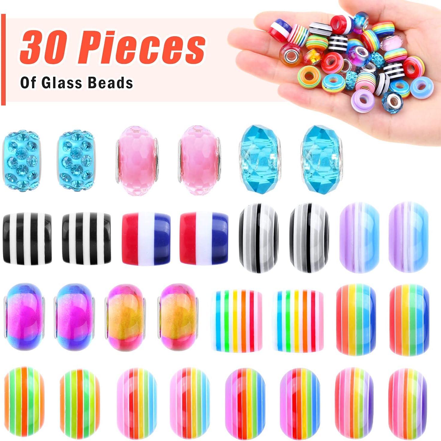Bracelet Making Kit for Girls, 85PCs Charm Bracelets Kit with Beads,  Jewelry Charms, Bracelets for DIY Craft, Jewelry Gift for Teen Girls