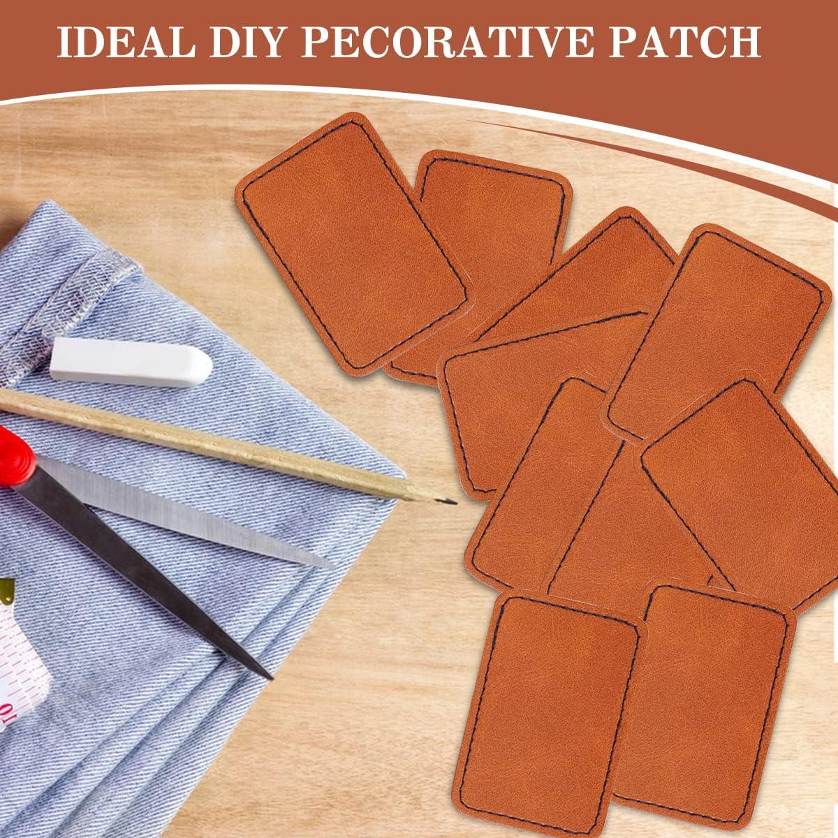 100 Pcs Blank Leatherette Hat Patches with Adhesive Leather Patches for Hats Bla